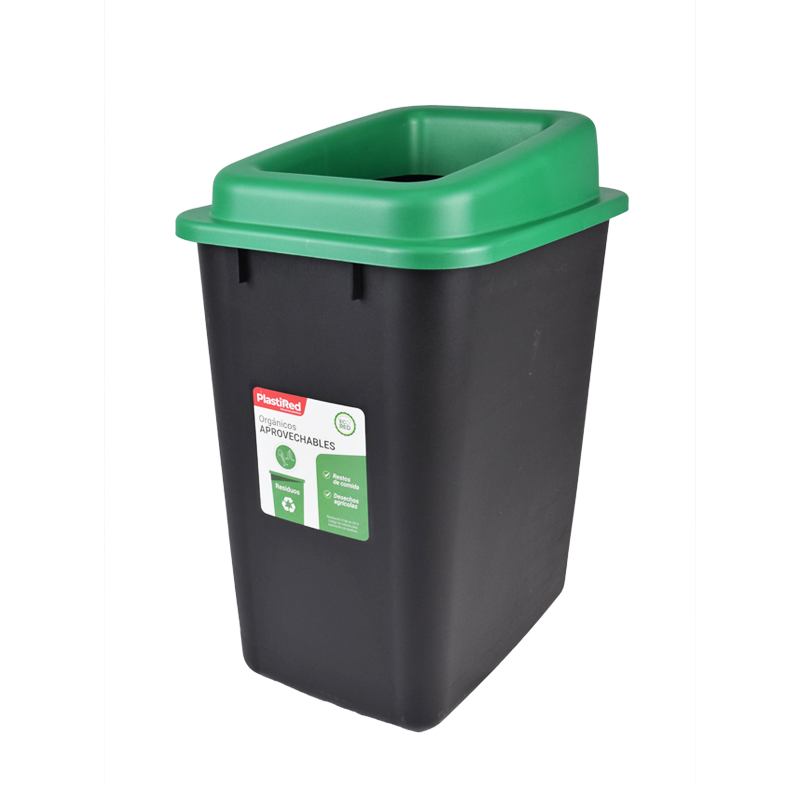 PAPELERA CONFORT INSTITUCIONAL 40 L X 12 UND VERDE
