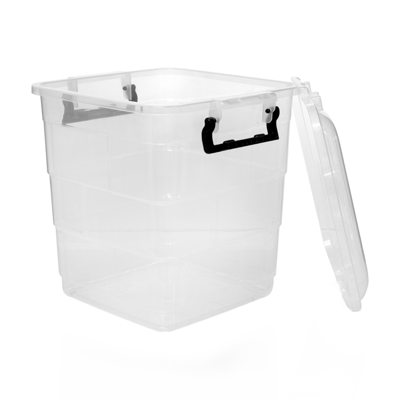 CONTENEDOR FANTASIA 10 L X 12 UND TRANSPARENTE NEGRO﻿