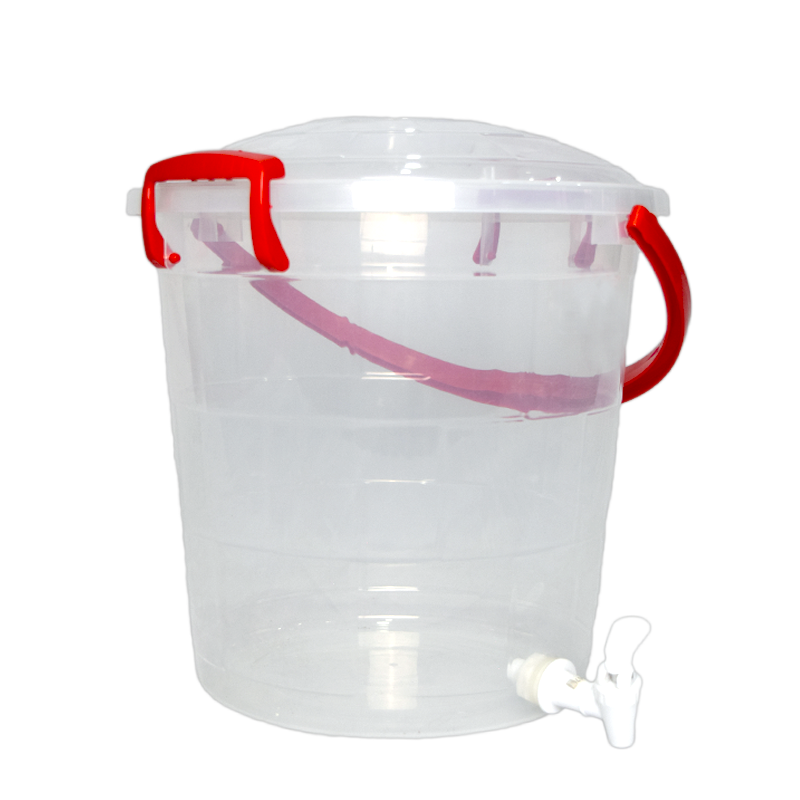 BALDE FANTASIA C/CANILLA 15 L X 12 UND TRANSPARENTE ROJO