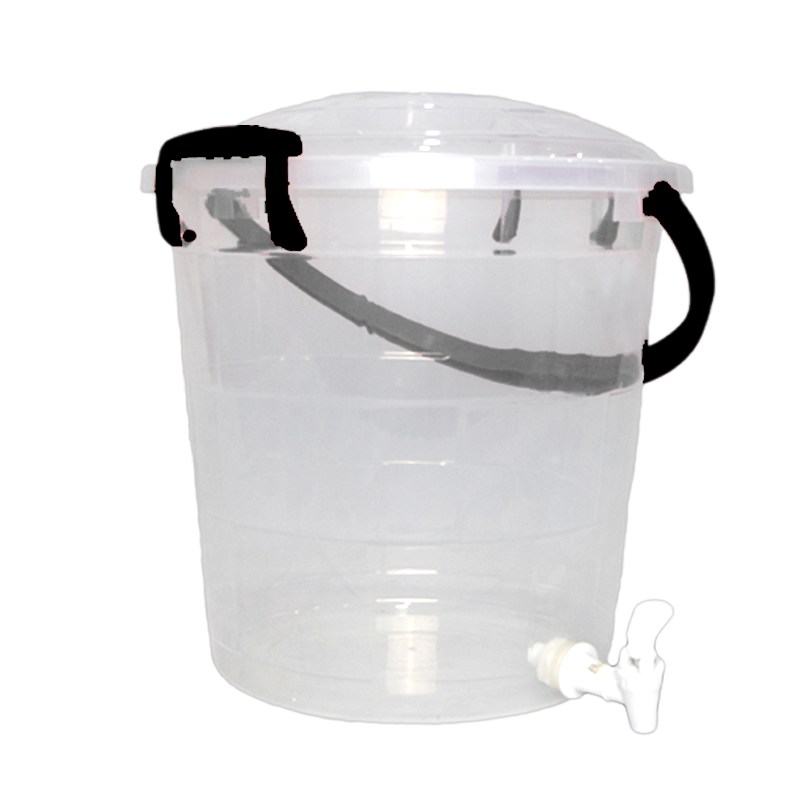 BALDE FANTASIA C/CANILLA 15 L X 12 UND TRANSPARENTE NEGRO﻿