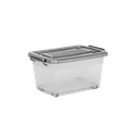 CAJA MEGAUTIL CON RUEDAS 25 L X 6 UND TRANSPARENTE GRIS