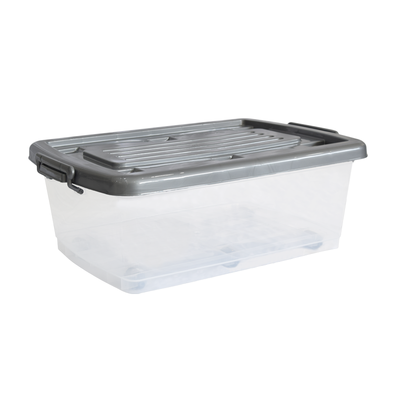 CAJA MEGAÚTIL 30 L X 6 UND TRANSPARENTE GRIS