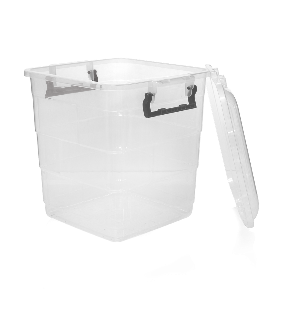 CONTENEDOR FANTASIA 15 L X 14 UND TRANSPARENTE NEGRO﻿