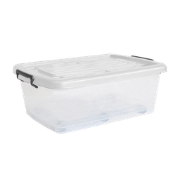 [01697/BLANCA] CAJA MEGAÚTIL 30 L X 6 UND TRANSPARENTE BLANCA