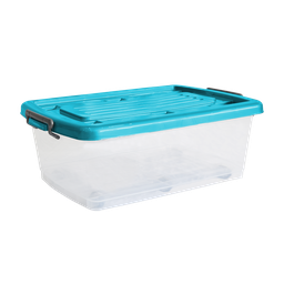 [01699/AZUL] CAJA MEGAÚTIL 30 L X 6 UND TRANSPARENTE AZUL