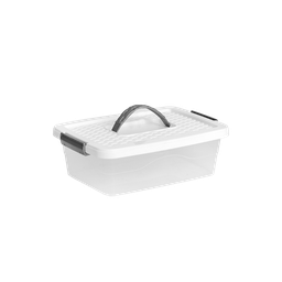 [01491/BLANCO] CAJA ORGANIZADORA CON MANIJA 3 L X 18 UND TRANSPARENTE BLANCO