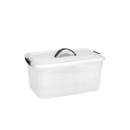 [01492/BLANCO] CAJA ORGANIZADORA CON MANIJA 5 L X 18 UND TRANSPARENTE BLANCO