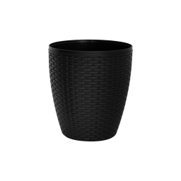 [08536/NEGRO] MATERO RATTAN REDONDO X 36 UND NEGRO