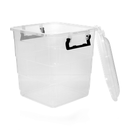 [06547/NEGRO] ﻿CONTENEDOR FANTASIA 10 L X 12 UND TRANSPARENTE NEGRO﻿