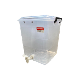 [06575/NEGRO] ﻿CONTENEDOR FANTASIA C/CANILLA 10 L X 12 UND TRANSPARENTE NEGRO﻿