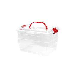 [01689/ROJO] CAJA FANTASIA 5 L X 12 UND TRANSPARENTE ROJO