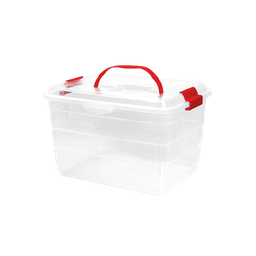 [01690/ROJO] CAJA FANTASIA 9 L X 12 UND TRANSPARENTE ROJO