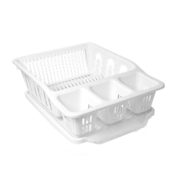 [02443/BLANCO GRANITO] PLATERO CON BANDEJA X 12 UND BLANCO GRANITO