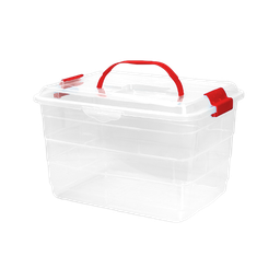 [01691/ROJO] CAJA FANTASIA 14 L X 12 UND TRANSPARENTE ROJO