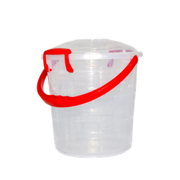 [06544/ROJO] ﻿BALDE FANTASIA 10 L X 12 UND TRANSPARENTE ROJO﻿