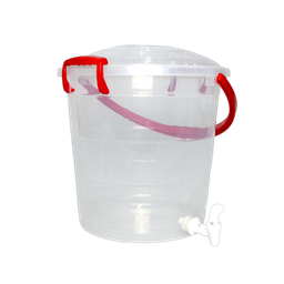 [06681/ROJO] BALDE FANTASIA C/CANILLA 10 L X 12 UND TRANSPARENTE ROJO