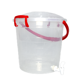 [06679/ROJO] BALDE FANTASIA C/CANILLA 15 L X 12 UND TRANSPARENTE ROJO