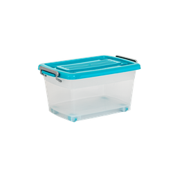[01692/AZUL] CAJA MEGAUTIL CON RUEDAS 25 L X 6 UND TRANSPARENTE AZUL