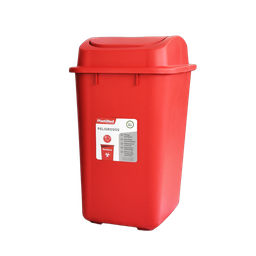 [07584/ROJO] PAPELERA VAIVEN INSTITUCIONAL 40L X 12 UND ROJO
