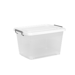 [01693/BLANCO] CAJA MEGAUTIL CON RUEDAS 40 L X 6 UND TRANSPARENTE BLANCO