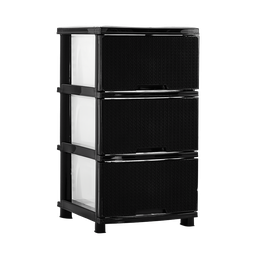 [08546/NEGRO] MUEBLE ORGANIZADOR RATTAN X3 X 2 UND NEGRO