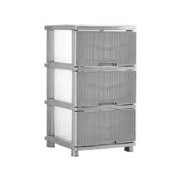 [08548/GRIS] MUEBLE ORGANIZADOR RATTAN X3 GRIS X 2 UND GRIS